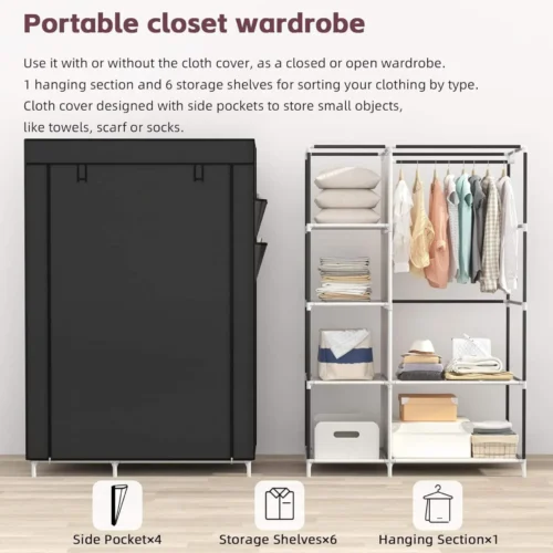 Portable Non-Woven Fabric Wardrobe