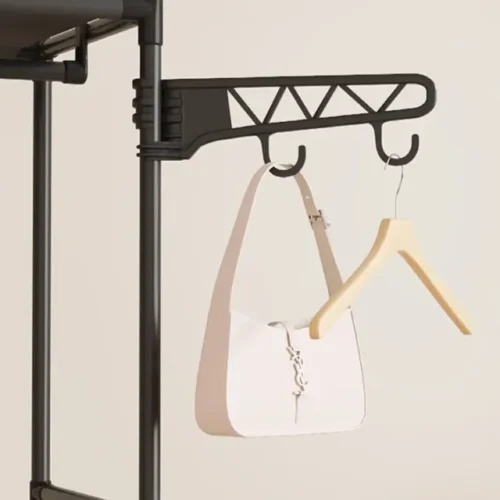 Multifunctional Clothes Drying Rack | 360-Degree Hanging Bar with Storage Shelves